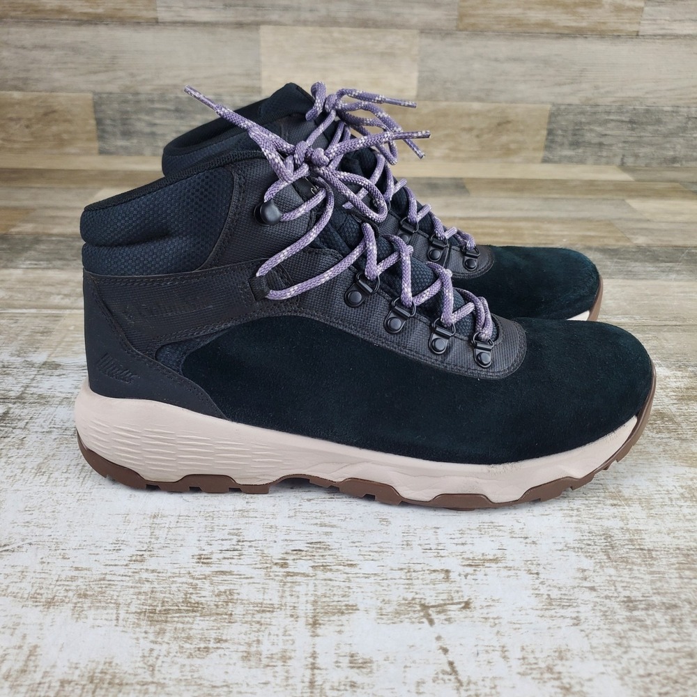 Columbia Newton Wander Womens Climbing Boots Sz 10.5 Black Granite Purple Suede